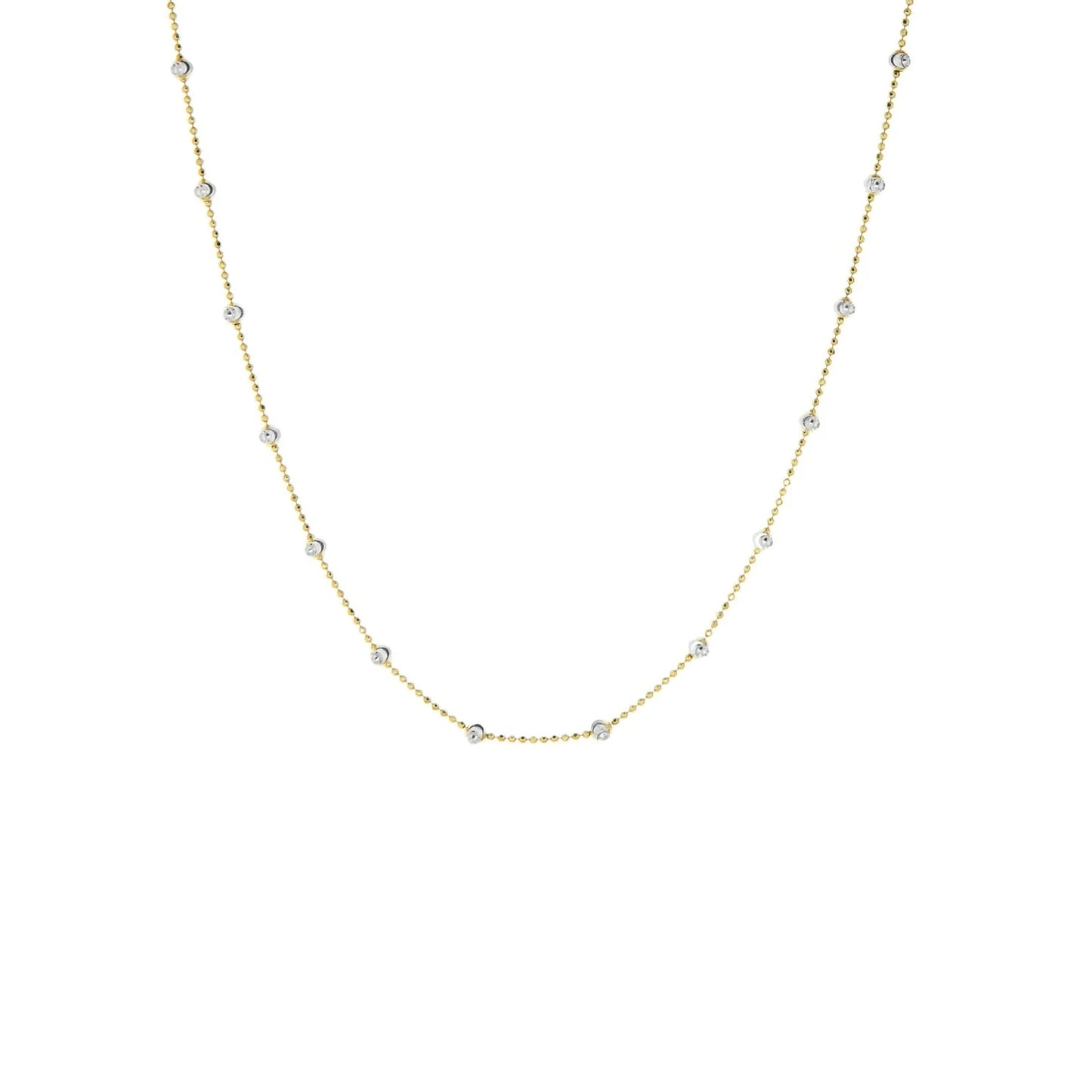 Gold Plated- Textured Beaded Necklace