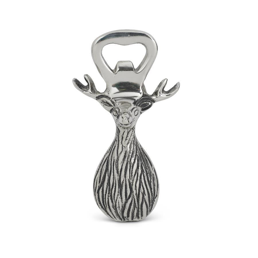 6" Polished Silver Deer Head Bottle Opener