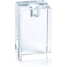 Square Crystal Glass Taper Holder