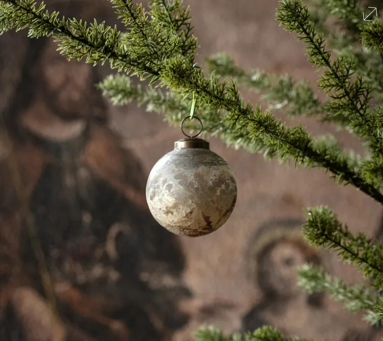 3" Etched Ancient Grey & Gold Ornament