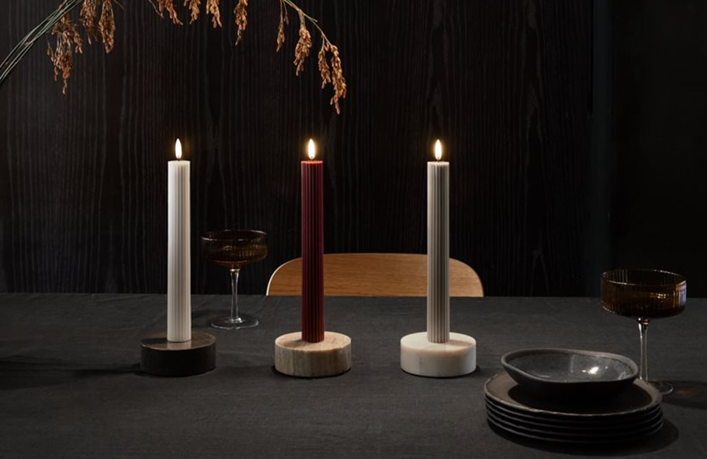 Marble Round Candleholder - Beige
