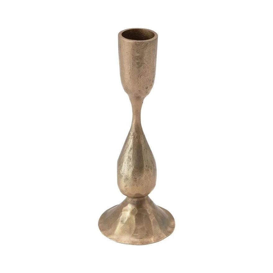 6 1/2" Hand-Forged Metal Taper Holder with Antique Finish