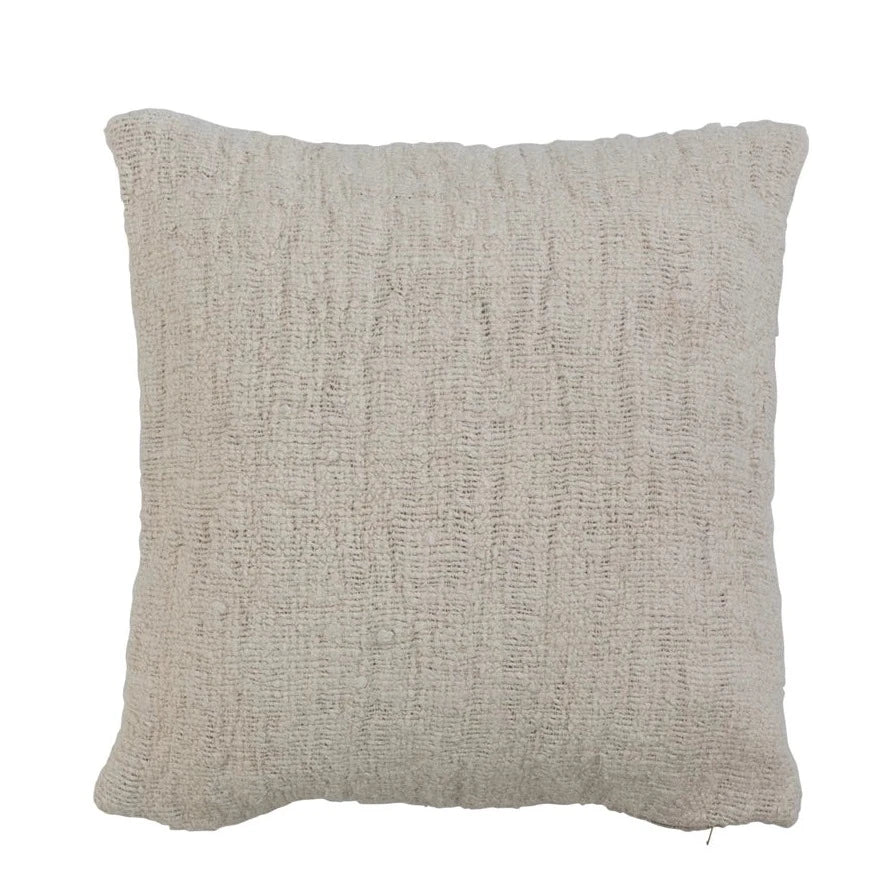 18" Stonewashed Silk & Woven Cotton Pillow