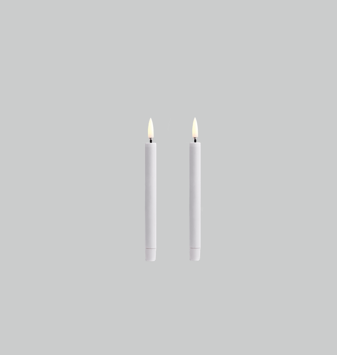 LED Taper Candle - Nordic White 2 Pack