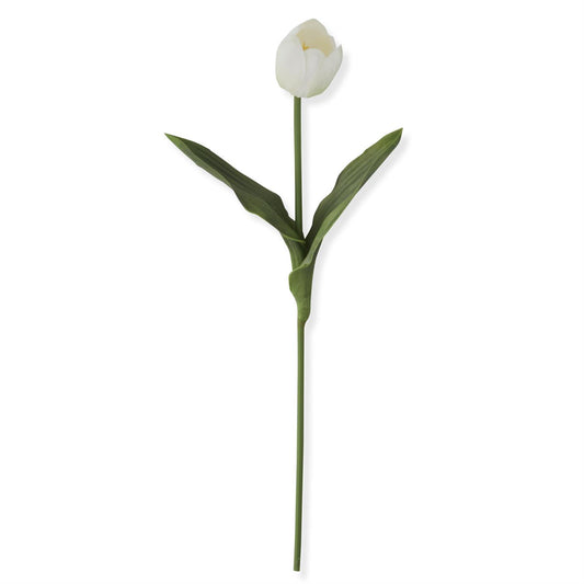 18.5" White Real Touch Tulip