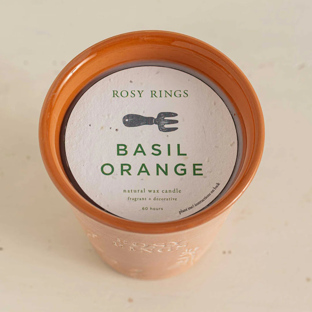 Basil Orange Garden Pot Candle+ Plantable Seed Dust Cover