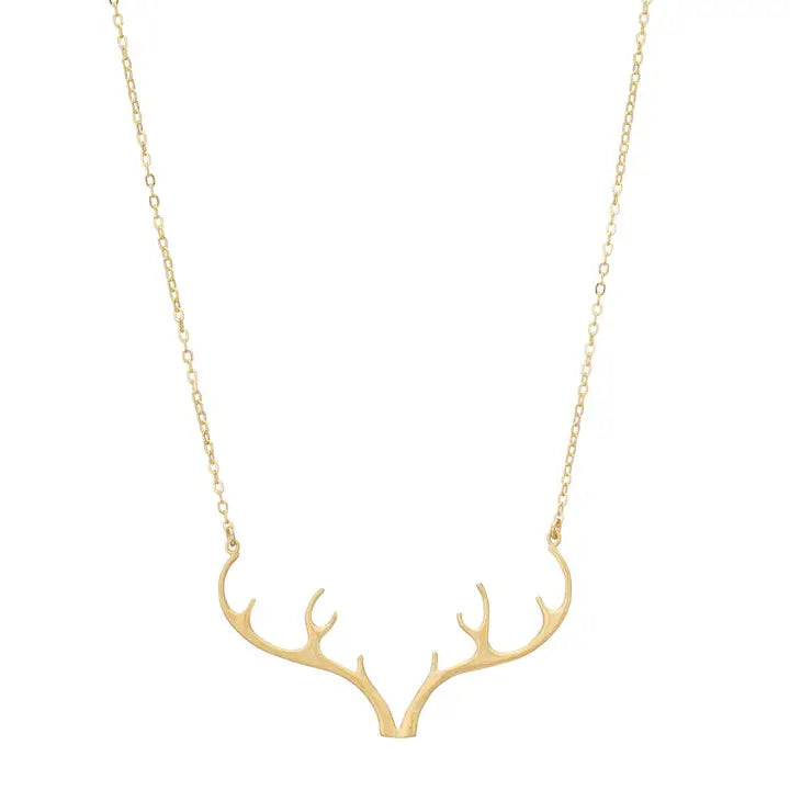 Gold Plate - Antler Necklace