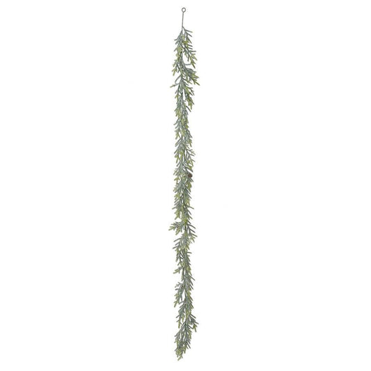 72 Inch Snowy Juniper Garland w/Mini Pinecones