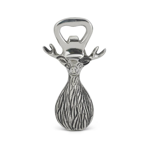 6" Polished Silver Deer Head Bottle Opener