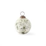 Box of 12 1" Dark Green & White Speckled Glass Ornaments
