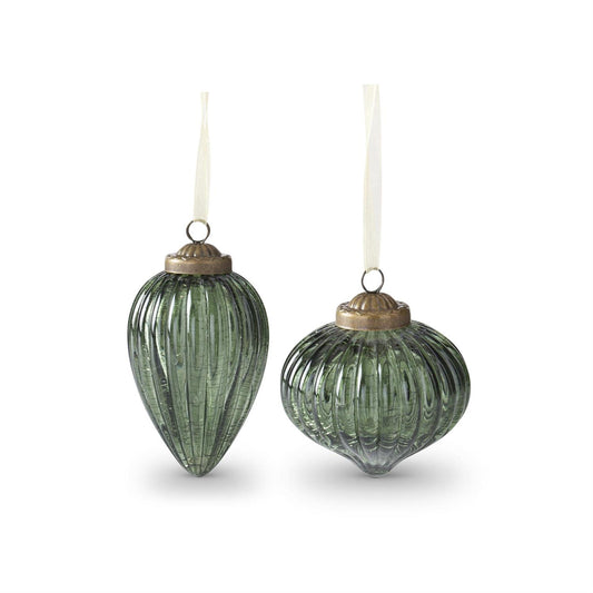 3" Transparent Crackled GR. Glass Ornament