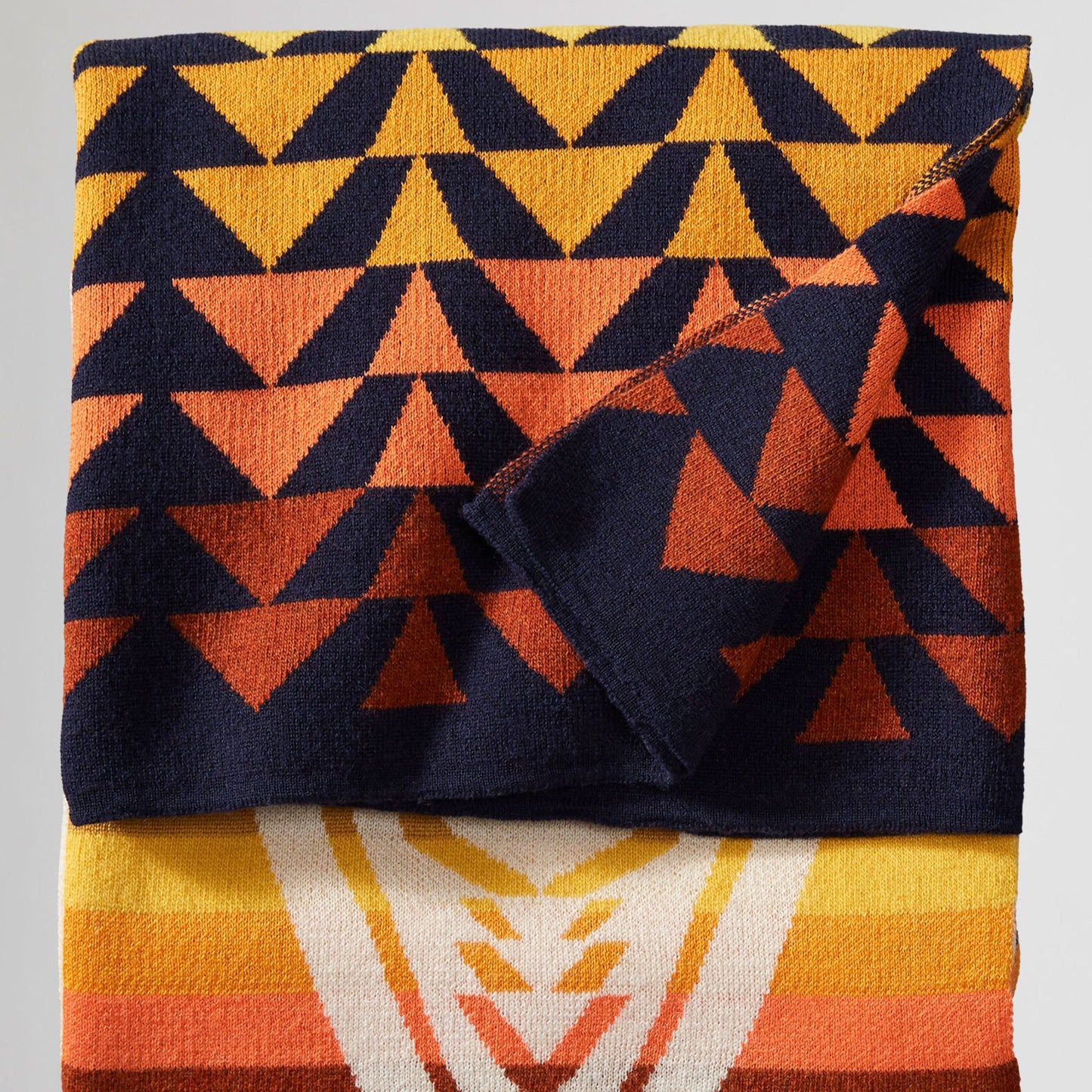 Harding Navy Knit Jac. Throw