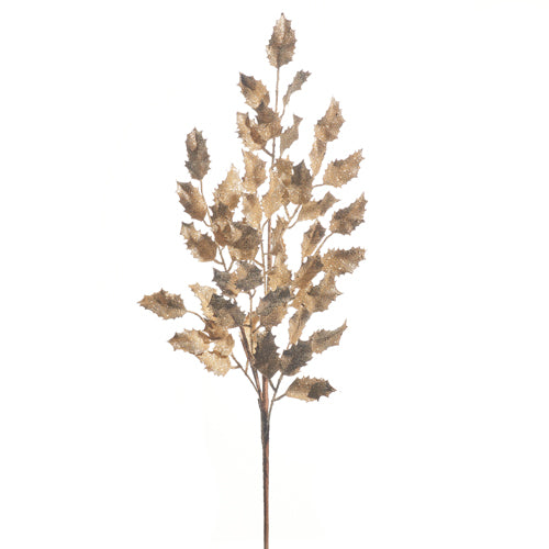 36" GLITTERED LEAF SPRAY