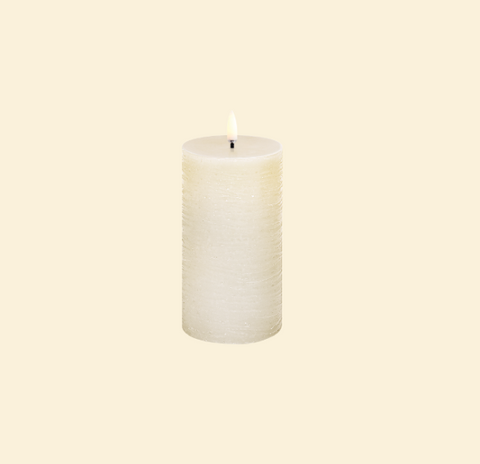 LED Rustic Vanilla Pillar Candle 3"x6"