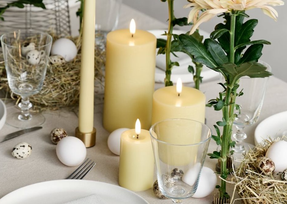 LED Rustic Vanilla Pillar Candle 3"x6"