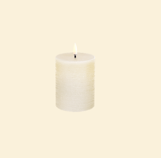 LED Rustic Vanilla Pillar Candle 3"x4"