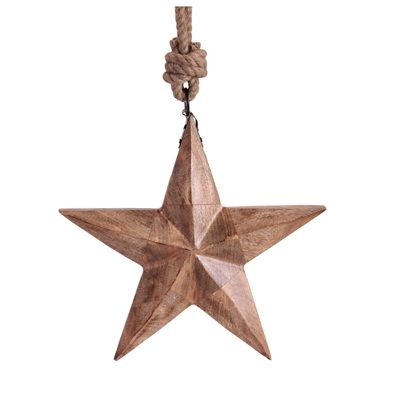 Wood Star Ornament 14.75”