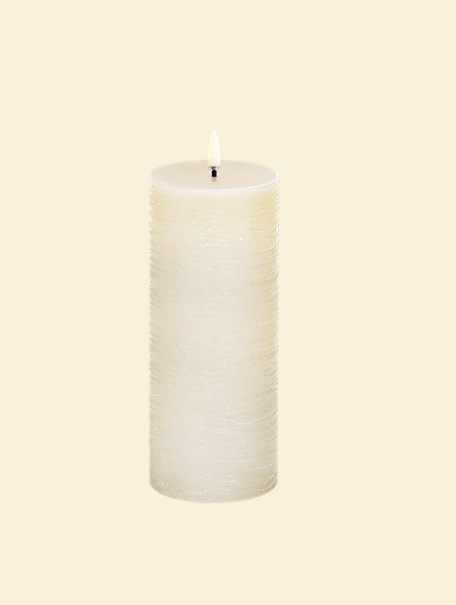 LED Rustic Vanilla Pillar Candle 3"x8"