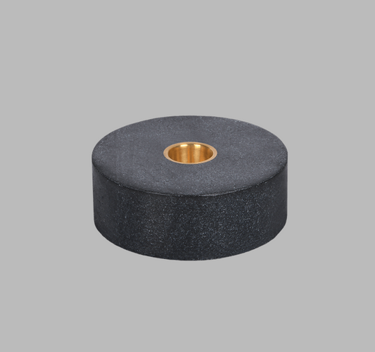 Marble Round Candleholder - Black