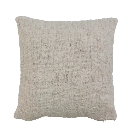 18" Stonewashed Silk & Woven Cotton Pillow