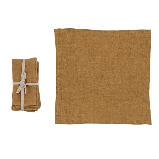18" Square Stonewashed Linen Napkins