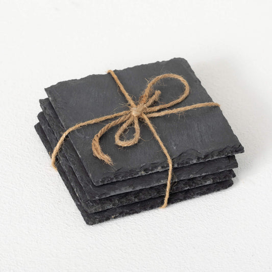 Slate Live Edge Coaster Set
